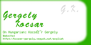 gergely kocsar business card